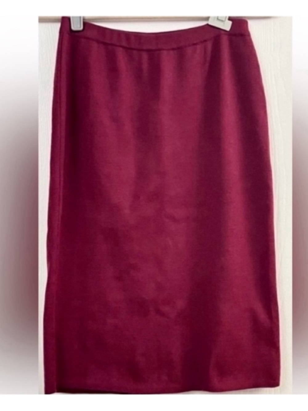 Salvatore Ferragamo Wool Women's Burgundy Pencil Knit Skirt Size Medium